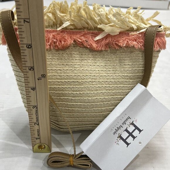 Haute Hippie Kids Girls Style Straw Purse Bag One Size Boho Fringe‎ Vacation - Picture 6 of 7